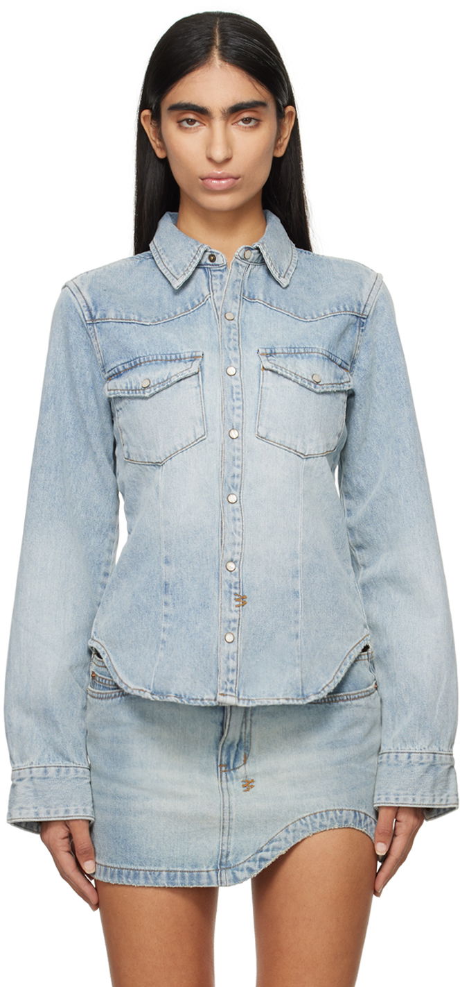 Сорочка Ksubi Long Sleeve Denim Shirt Синій | WEX24SH002
