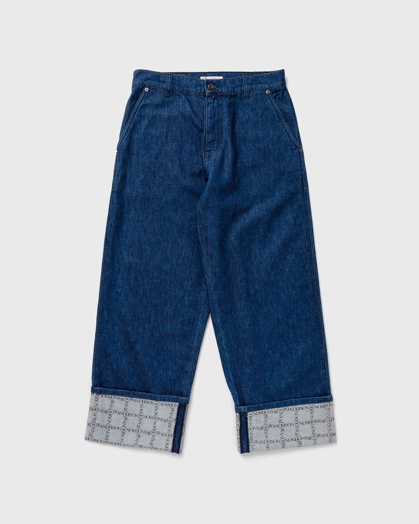 Джинси JW Anderson LOGO GRID TURN UP WORKWEAR JEANS темно-синій | DT0078-PG1336-870
