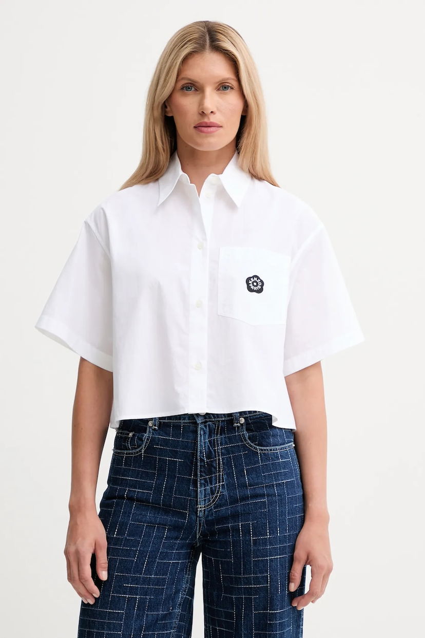 Сорочка KENZO Kenzo Relaxed Cropped Shirt білий | FF62CH2469LH
