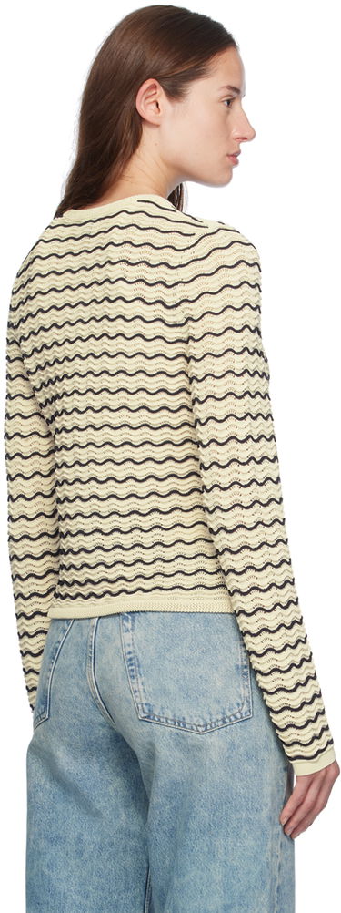 Cветр rag & bone rag & bone Elisa Wavy Knit Cardigan бежевий | WAS24F068UG68, 2