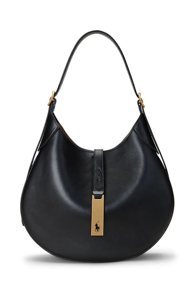 Сумочка Polo by Ralph Lauren Leather Hobo Bag чорний | 428944017