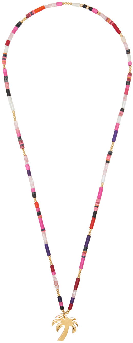 Кольє Palm Angels Multicolor Palm Beads Necklace Різнокольоровий | PWOB122F24MAT0018476