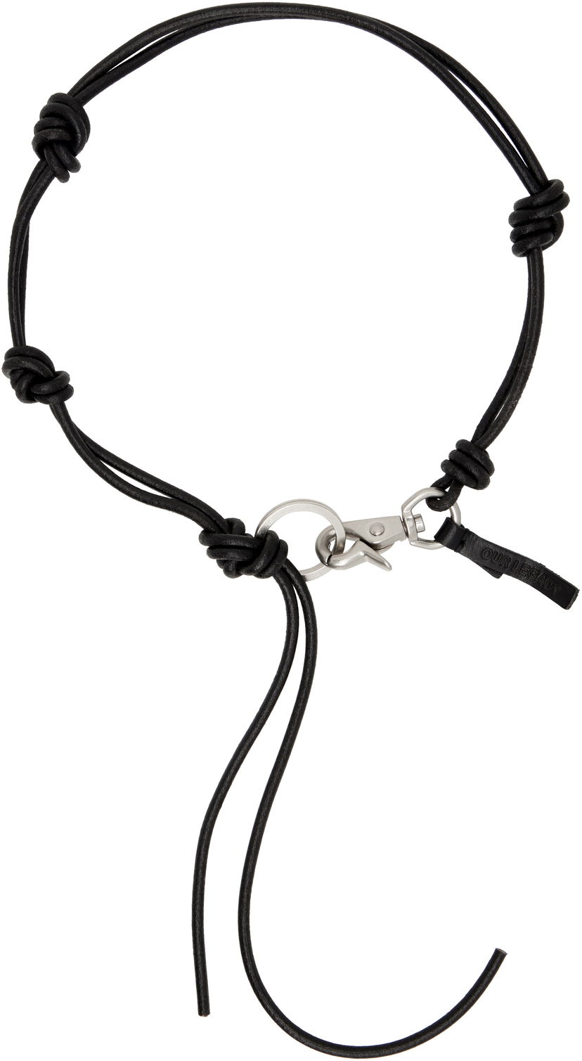 Кольє OUR LEGACY OUR LEGACY Ladon Knotted Cord Necklace with Carabiner Clasp чорний | A4258UB