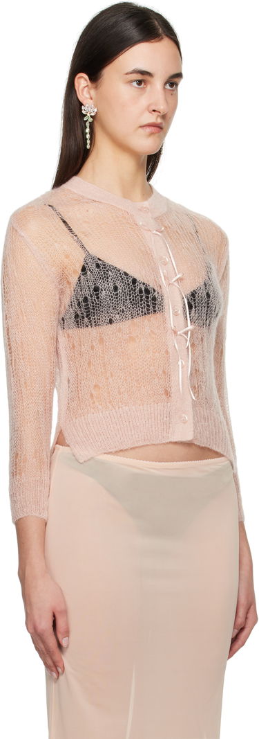 Cветр Simone Rocha Simone Rocha Cropped Open Knit Cardigan Рожевий | AMK20R 0643, 1