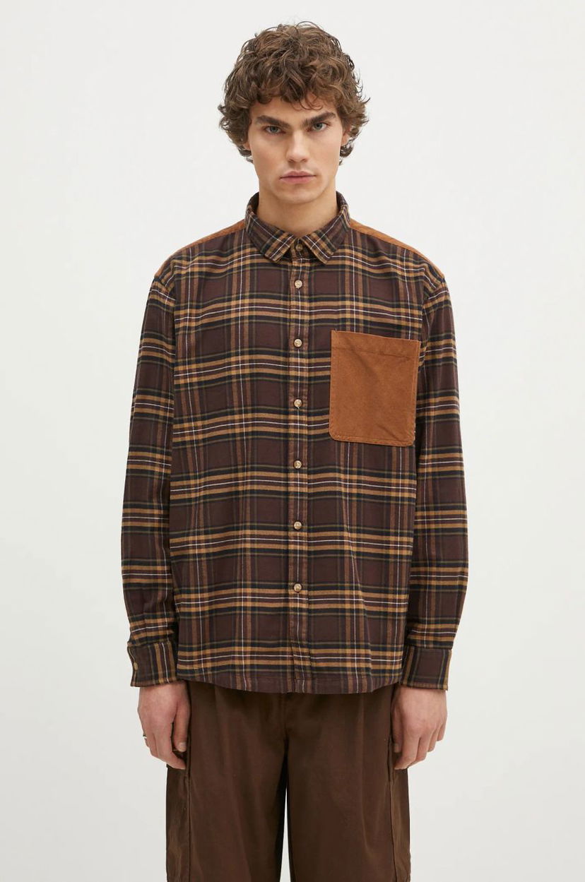 Сорочка Barbour Barbour Wolfwood OS Checked Shirt, Regular Fit Коричневий | MSH5508