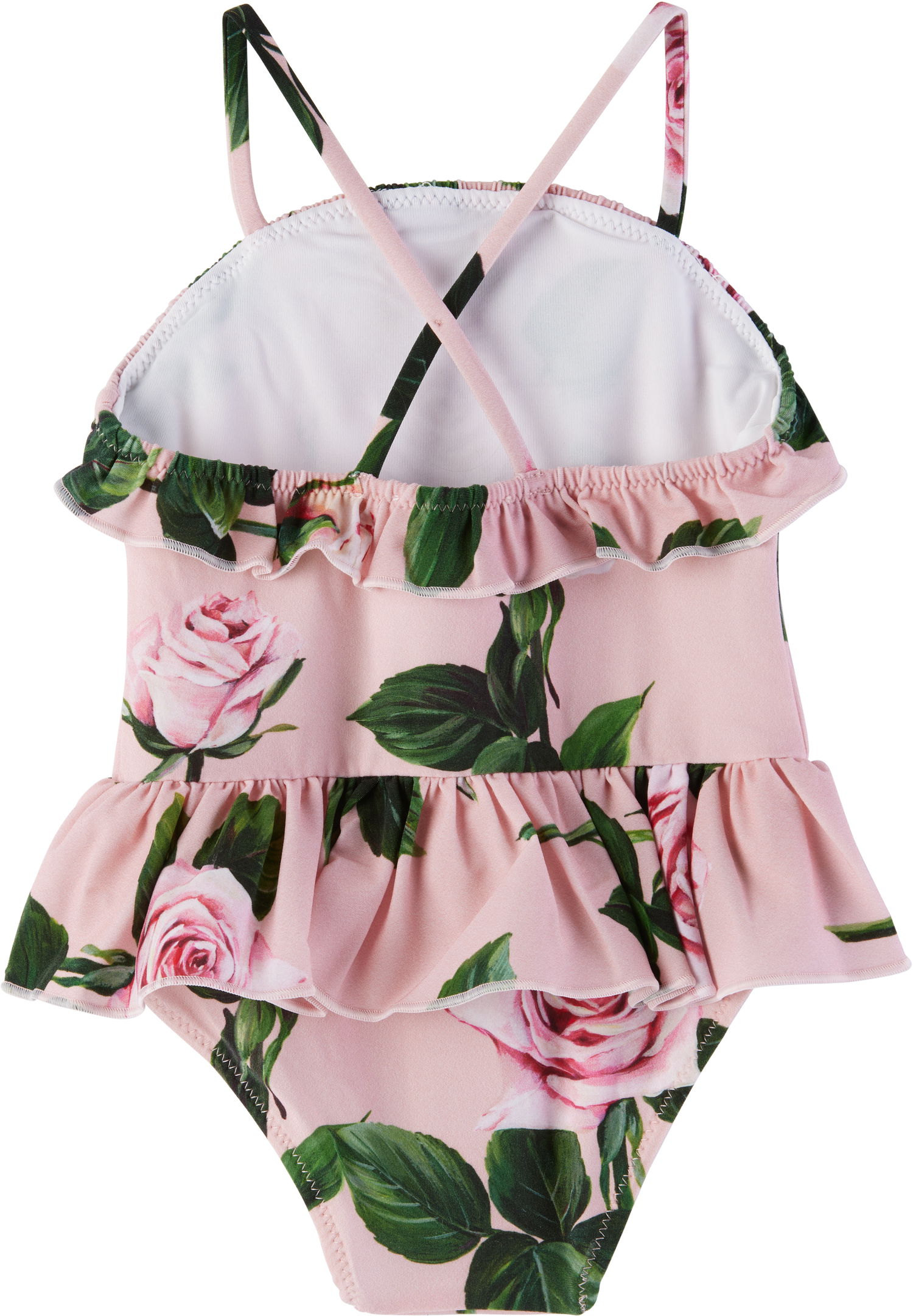 Купальники Dolce & Gabbana Dolce&Gabbana Rose-Print Swimsuit with Ruffles Рожевий | L2J861 ON04Q, 1