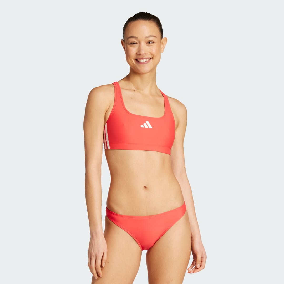 Купальники adidas Performance 3-Stripes Bikini Top and Bottom Set Червоний | JW3735, 0