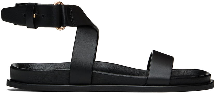 Кросівки та взуття TOTEME The Chunky Leather Sandals чорний | 243-WAS2047-LE0035