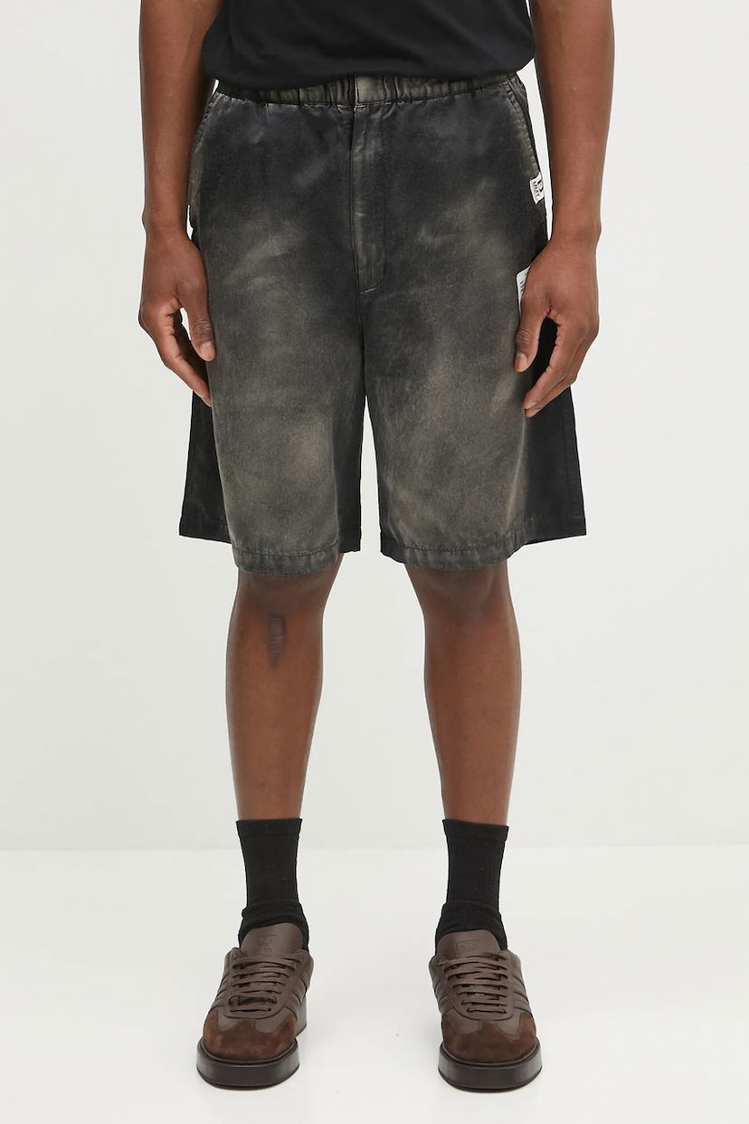 Шорти Maison MIHARA YASUHIRO Maison MIHARA YASUHIRO Aged Satin Shorts чорний | J14PT143