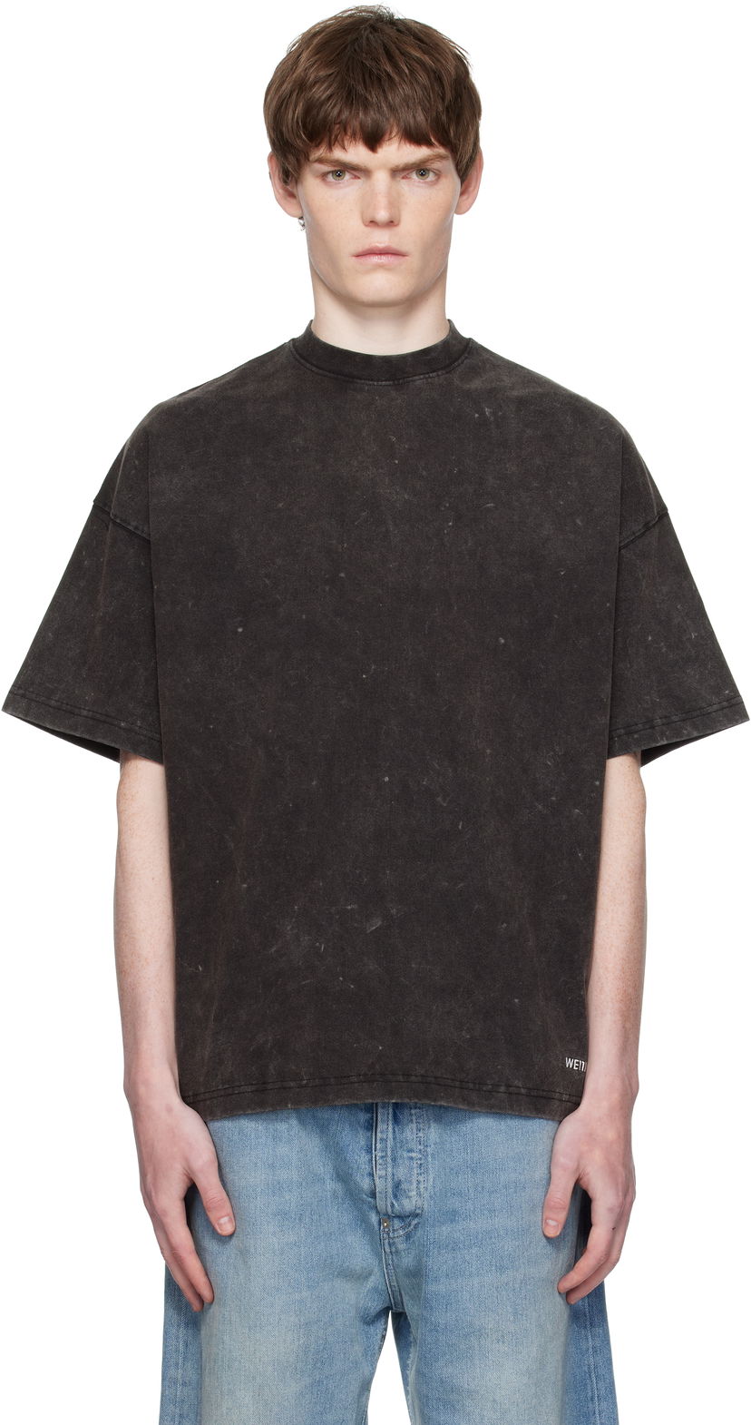 Футболка We11done We11done Oversized Dyed T-Shirt чорний | WD-TT2-25-728-M-CH