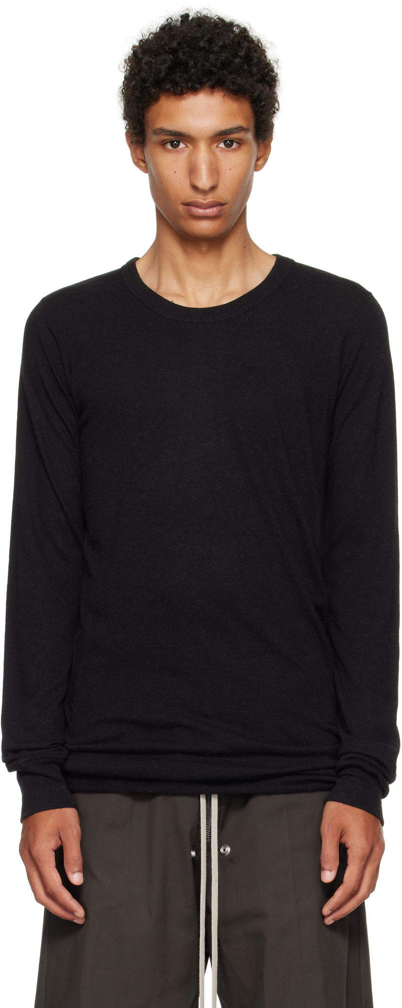 Футболка Rick Owens Concordians Basic Long Sleeve T-shirt чорний | RU02E1252 JR