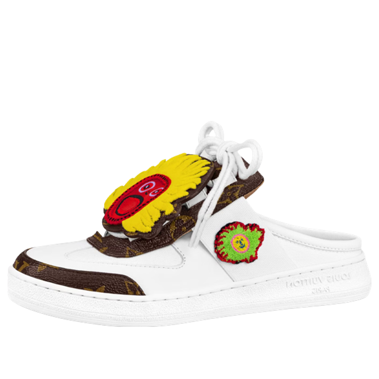 Кросівки та взуття Louis Vuitton Kusama Mules with Logo and Monogram білий | 1ABD7C, 0