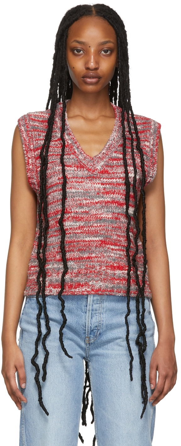 Cветр RE/DONE Striped Sweater Vest Червоний | 569-10W6SWTV