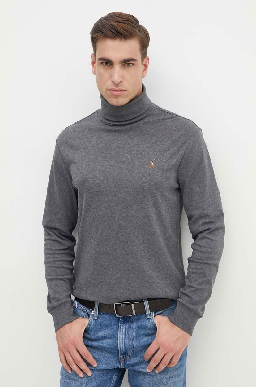 Cветр Polo by Ralph Lauren Lightweight Cotton Turtleneck Сірий | 710760126