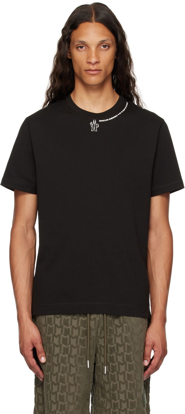 Футболка Moncler Grenoble Black Printed Logo T-Shirt чорний | J20978C0000283927