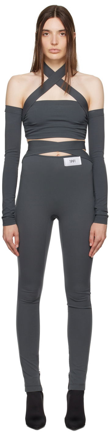 Легінси Dolce & Gabbana Gray Kim Kardashian Edition Leggings Сірий | FTCTUT FUGPO