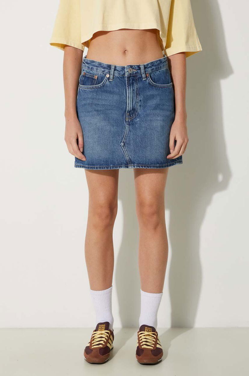 Спідниця Samsoe Samsoe Samsoe Samsoe SASHELLY Mini Denim Skirt Синій | F24200020