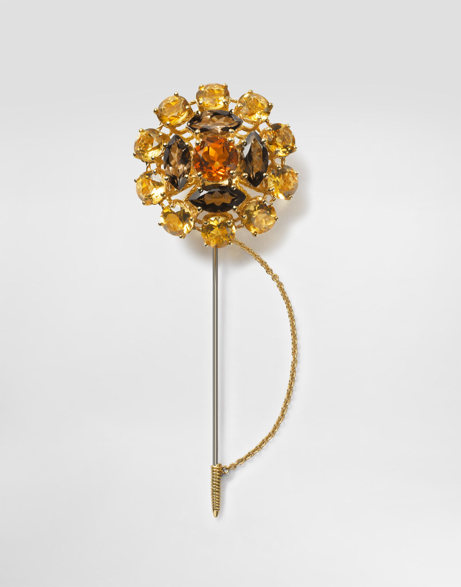 Pin Dolce & Gabbana Dolce & Gabbana Sicily Brooch with Madera Quartz, Smoky Quartz, and Citrines Жовтий | WPKN3GWYE01ZOO00, 0
