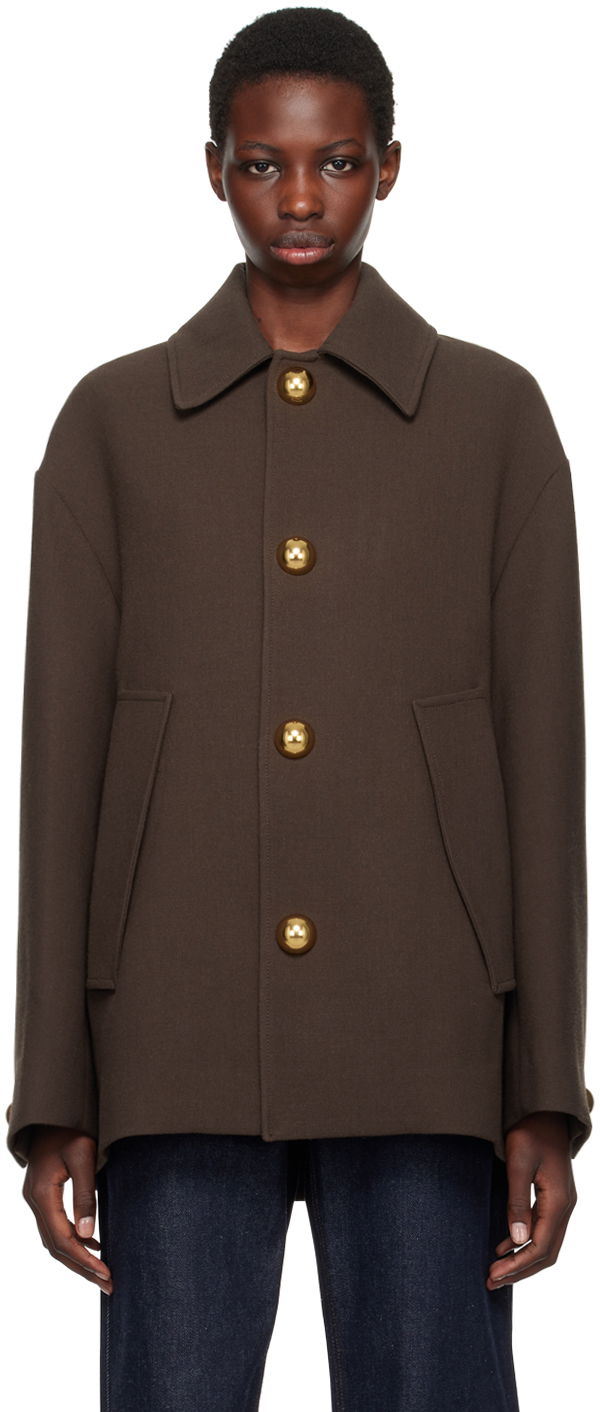 Пальто AMI Short Belted Coat Коричневий | FCO214.WV0051