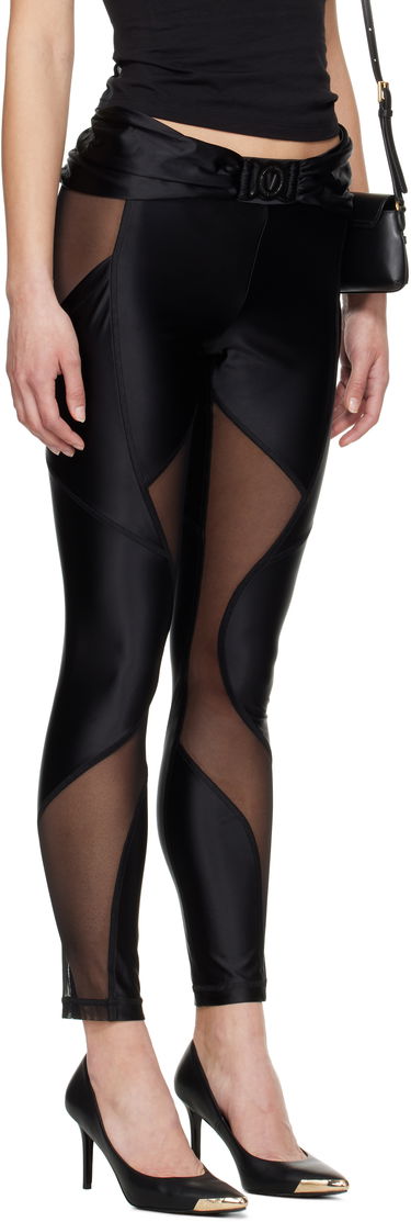 Легінси Versace Versace Jeans Couture V-Emblem Sheer Panel Leggings чорний | E78HAC103_EJ0223, 1