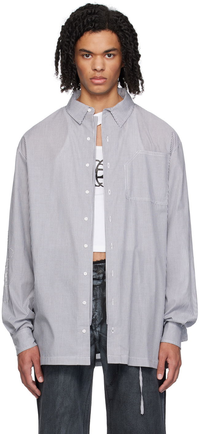 Сорочка Ottolinger Ottolinger Oversized Pinstriped Shirt Сірий | 1103101