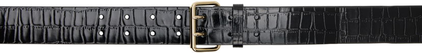 Ремені Anine Bing Anine Bing Mila Croc-Effect Leather Belt чорний | A-12-10817-BLK1