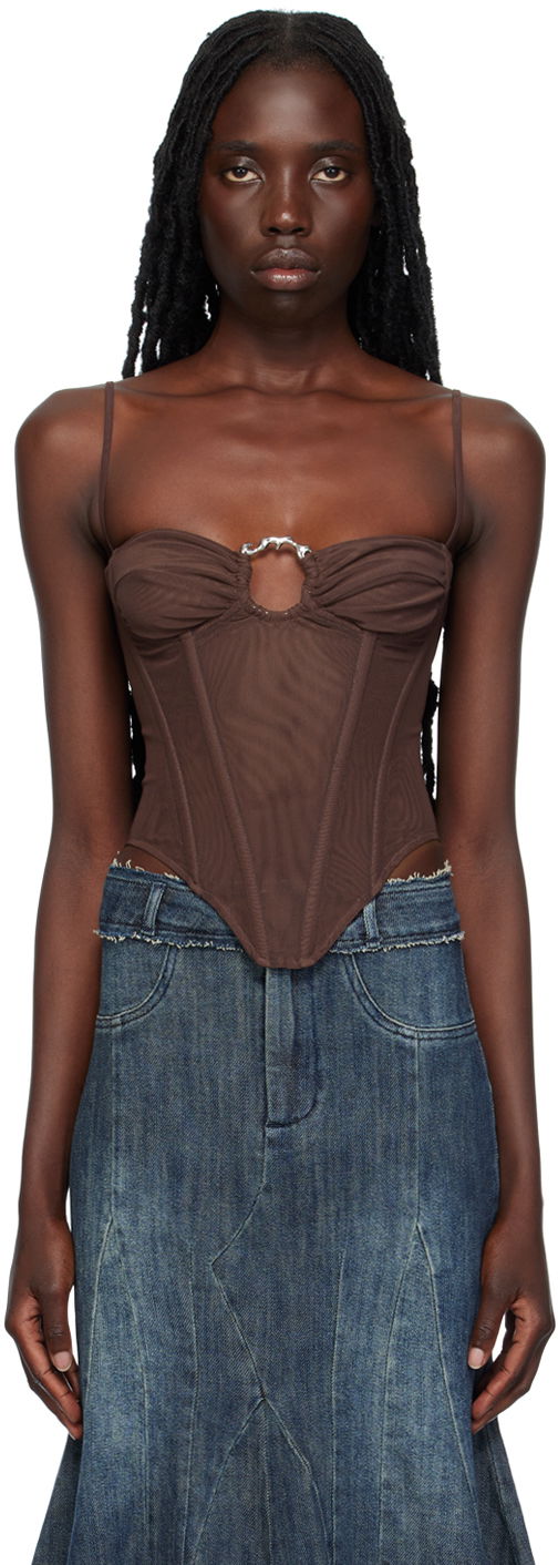 Безрукавка Miaou Miaou Hannah Jewett Edition Deia Corset Top Коричневий | 7069PM1UMB