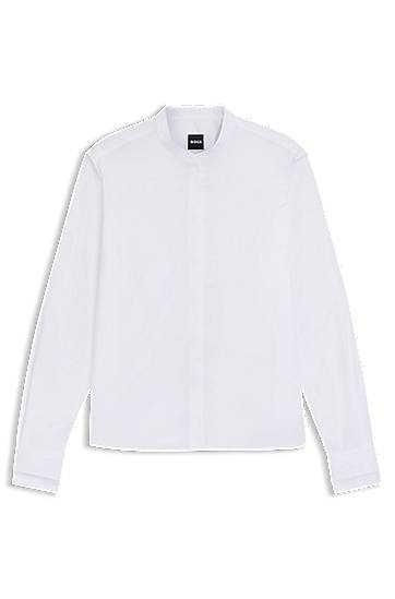Сорочка BOSS Regular-Fit Cotton Poplin Blouse with Concealed Placket білий | 50543684