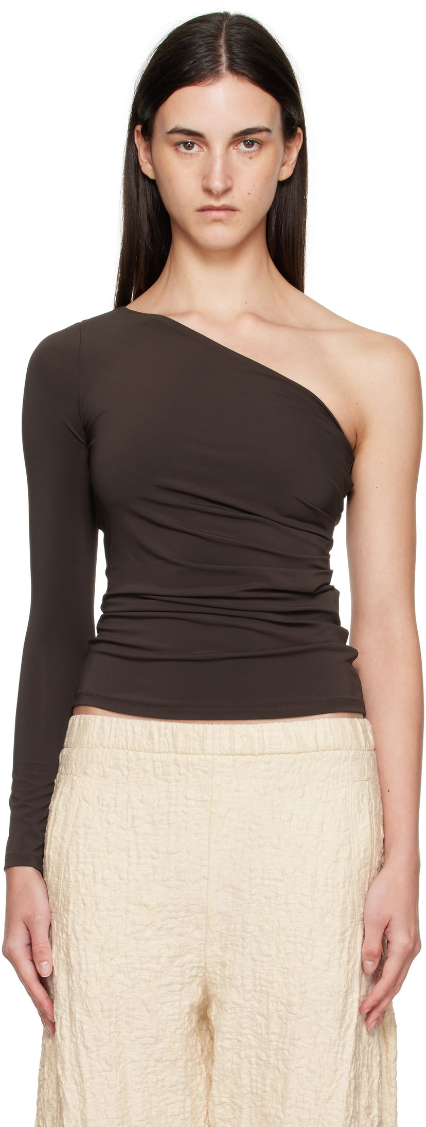 Безрукавка Max Mara Max Mara Spluga One-Shoulder Top Коричневий | 2511941012600