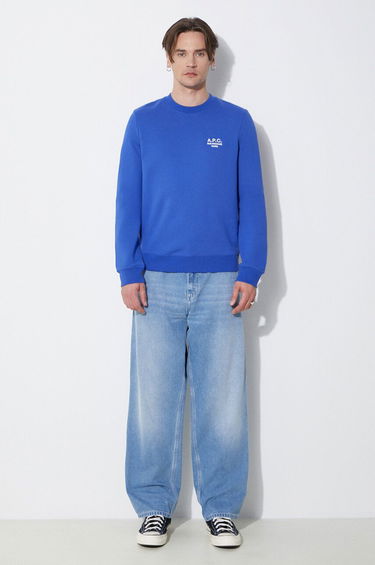 Cветр A.P.C. A.P.C. Sweat Rider Crewneck Sweatshirt Синій | COEZD.H27699.TIC, 1