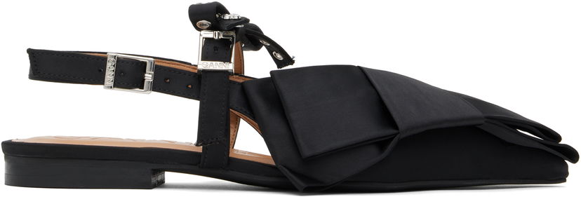 Одяг GANNI GANNI Big Bow Slingback Flats чорний | S2859