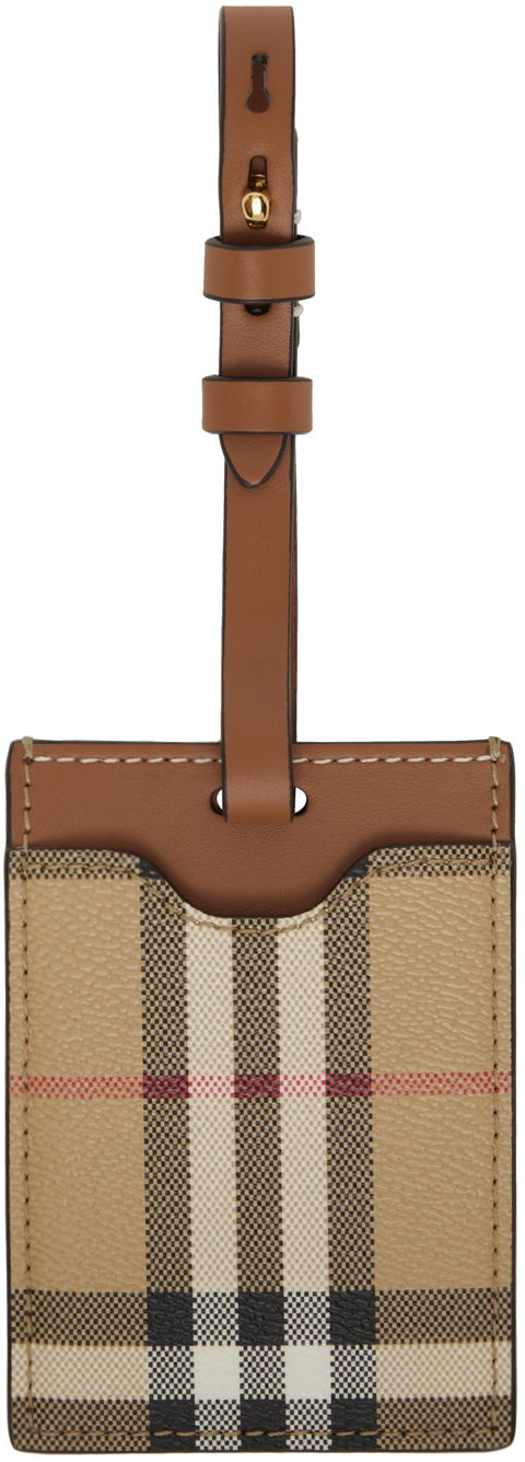 Брелоки Burberry Check Luggage Tag бежевий | 8073976
