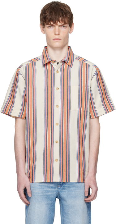Сорочка A.P.C. A.P.C. Ross Striped Linen Short-Sleeve Button-Down Shirt Різнокольоровий | COHIA-H12541, 0