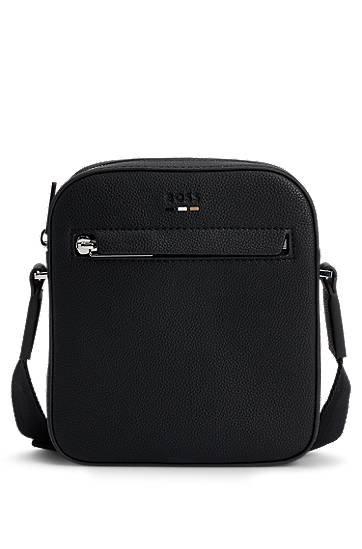 Сумка BOSS Grained Faux-Leather Reporter Bag чорний | 50536475