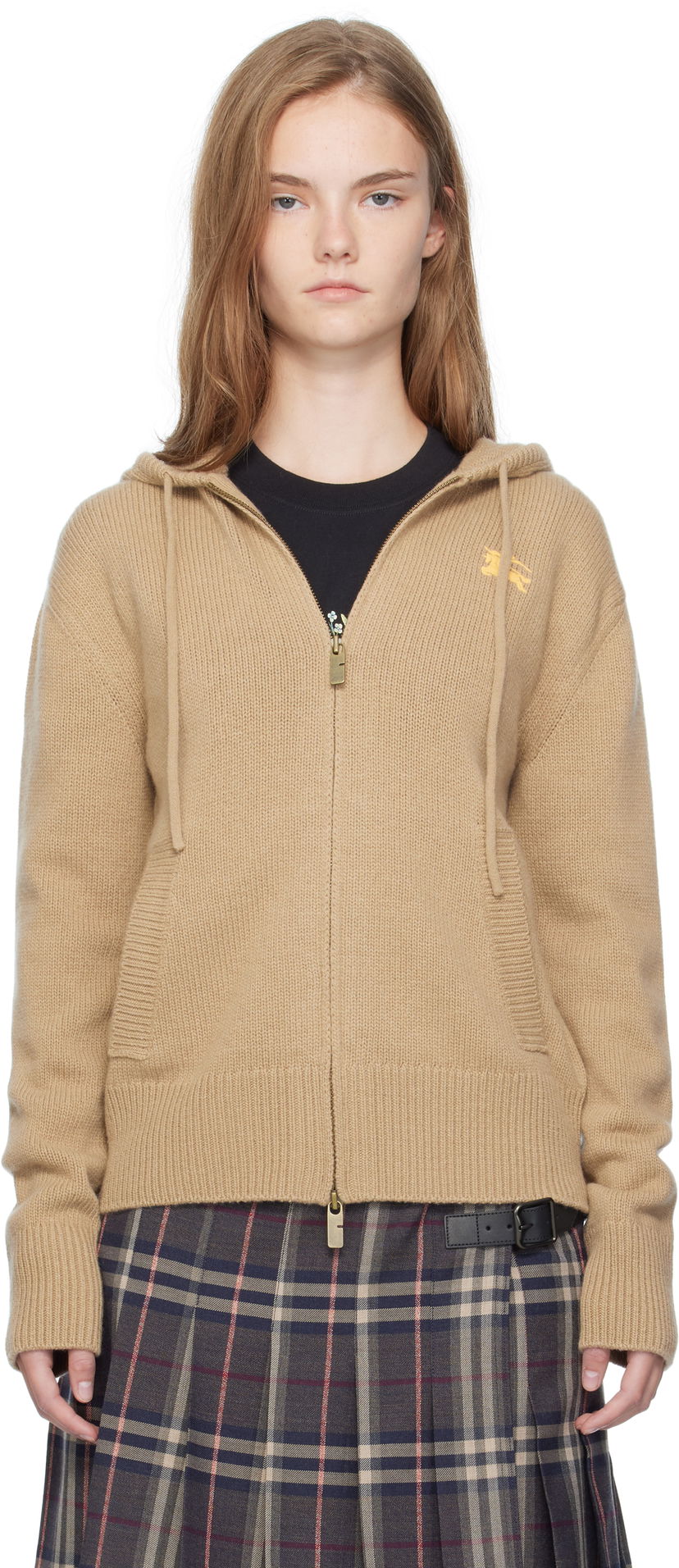 Світшоти Burberry Burberry EKD Knit Zip Hoodie бежевий | 8110687