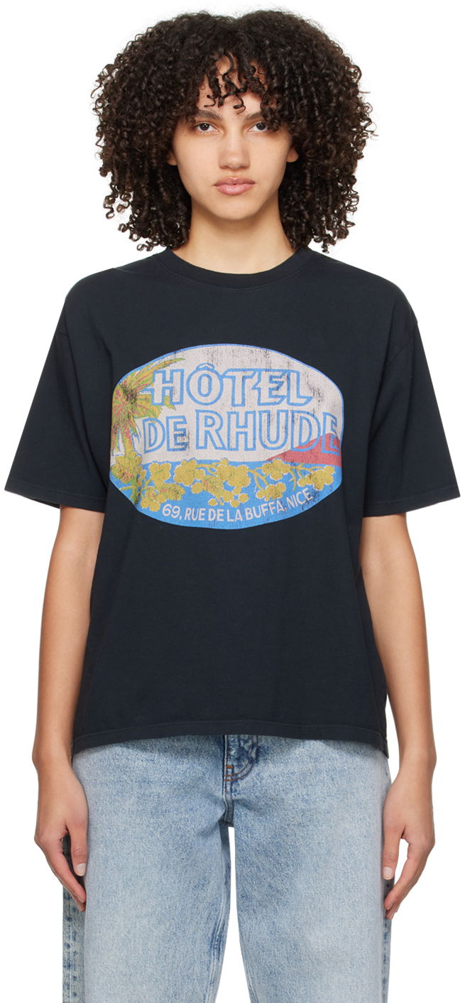 Футболка Rhude Black Dimora T-Shirt чорний | RHPS24TT04012610