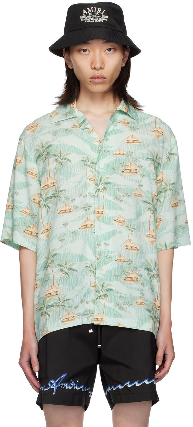 Сорочка AMIRI Repeat Palm Print Shirt Зелений | AMSTBW1014