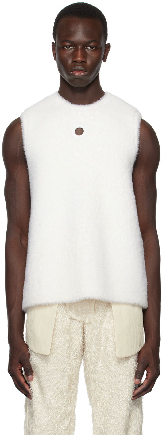 Cветр Craig Green Exclusive Fluffy Vest білий | CGSS23CKNVST15