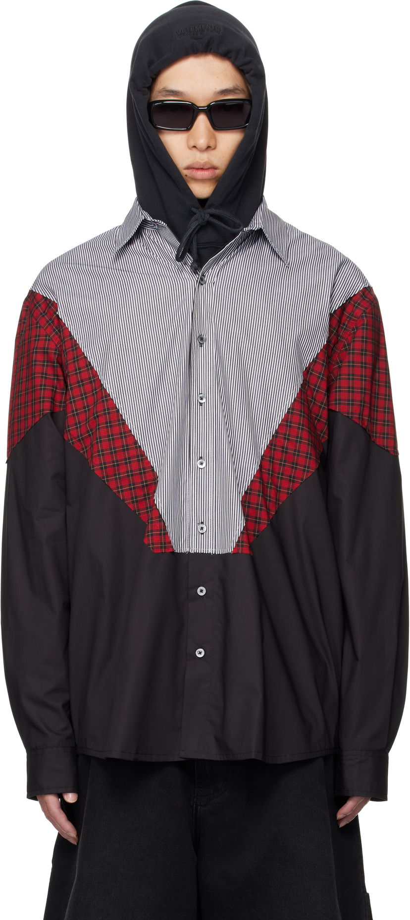 Сорочка VETEMENTS VETEMENTS Tracksuit Panelled Shirt чорний | UH76SH860BR