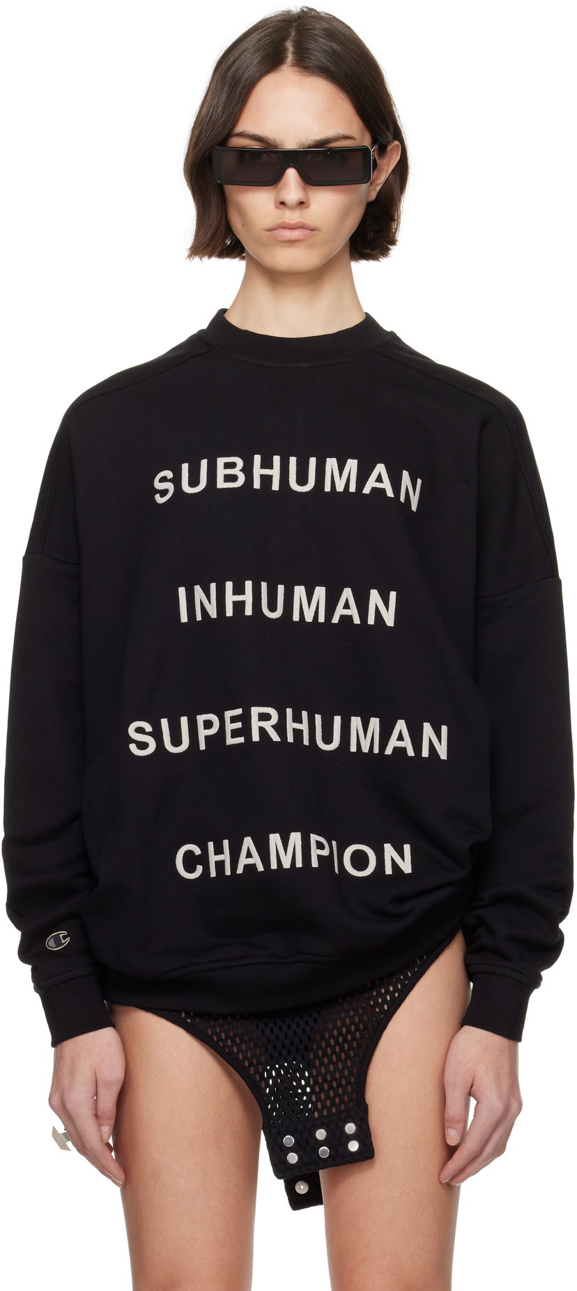 Світшоти Rick Owens Rick Owens Champion Edition Jumbo Sweatshirt чорний | CW01E1669 CHFE