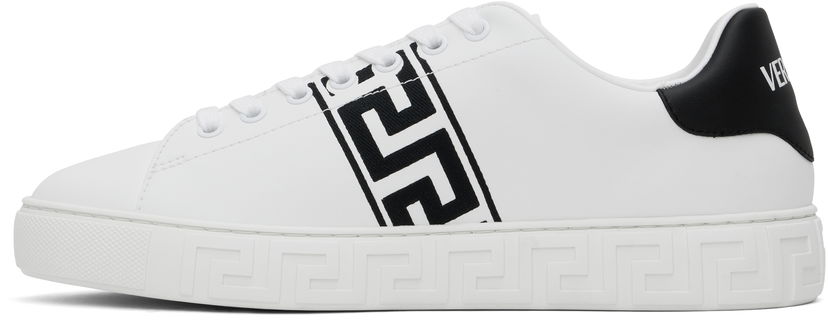 Кросівки та взуття Versace White Embroidered Greca Sneakers білий | 1014460_1A00776