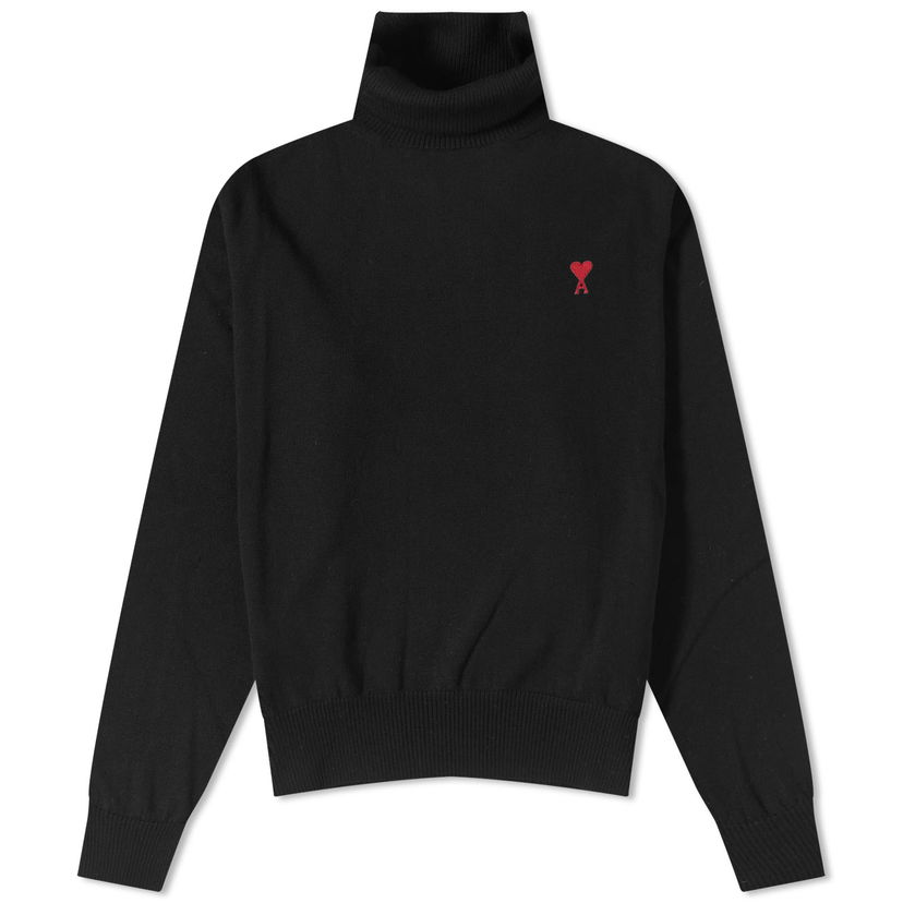 Одяг AMI Small A Heart Roll Neck чорний | HKS411-KN0025-001