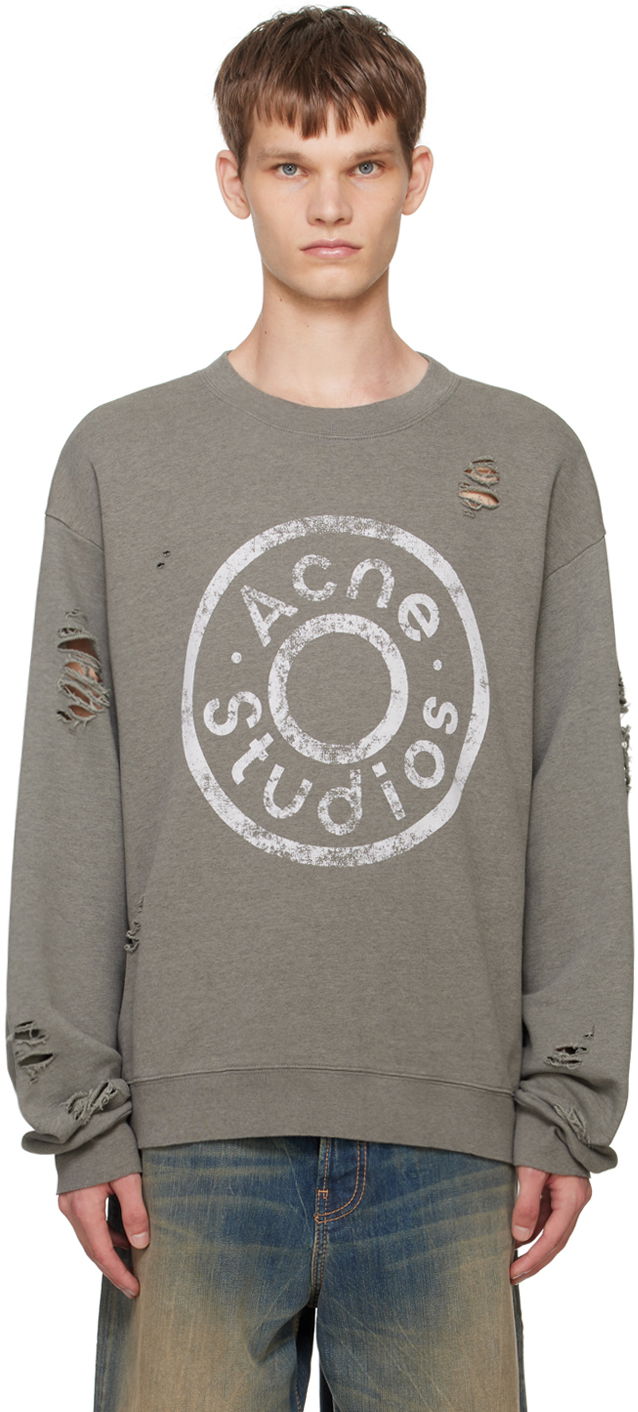 Світшоти Acne Studios Green Printed-Logo Sweatshirt Зелений | CI0179-