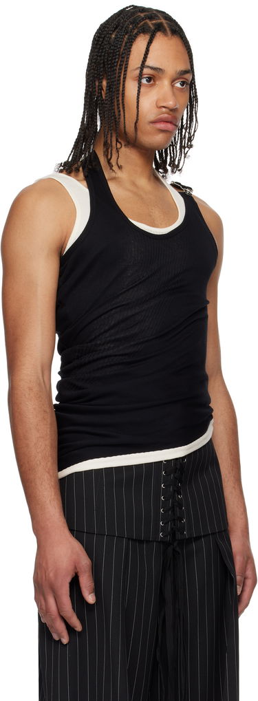 Безрукавка Jean Paul Gaultier Jean Paul Gaultier 'The Red Draped Double' Tank Top чорний | 25/34-F-DB053-J092-0003, 1