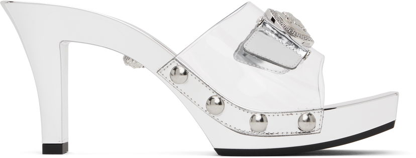 Догляд за взуттям Versace Versace Medusa Buckle Transparent Heeled Sandals Металік | 1014369_1A10007_2T08P