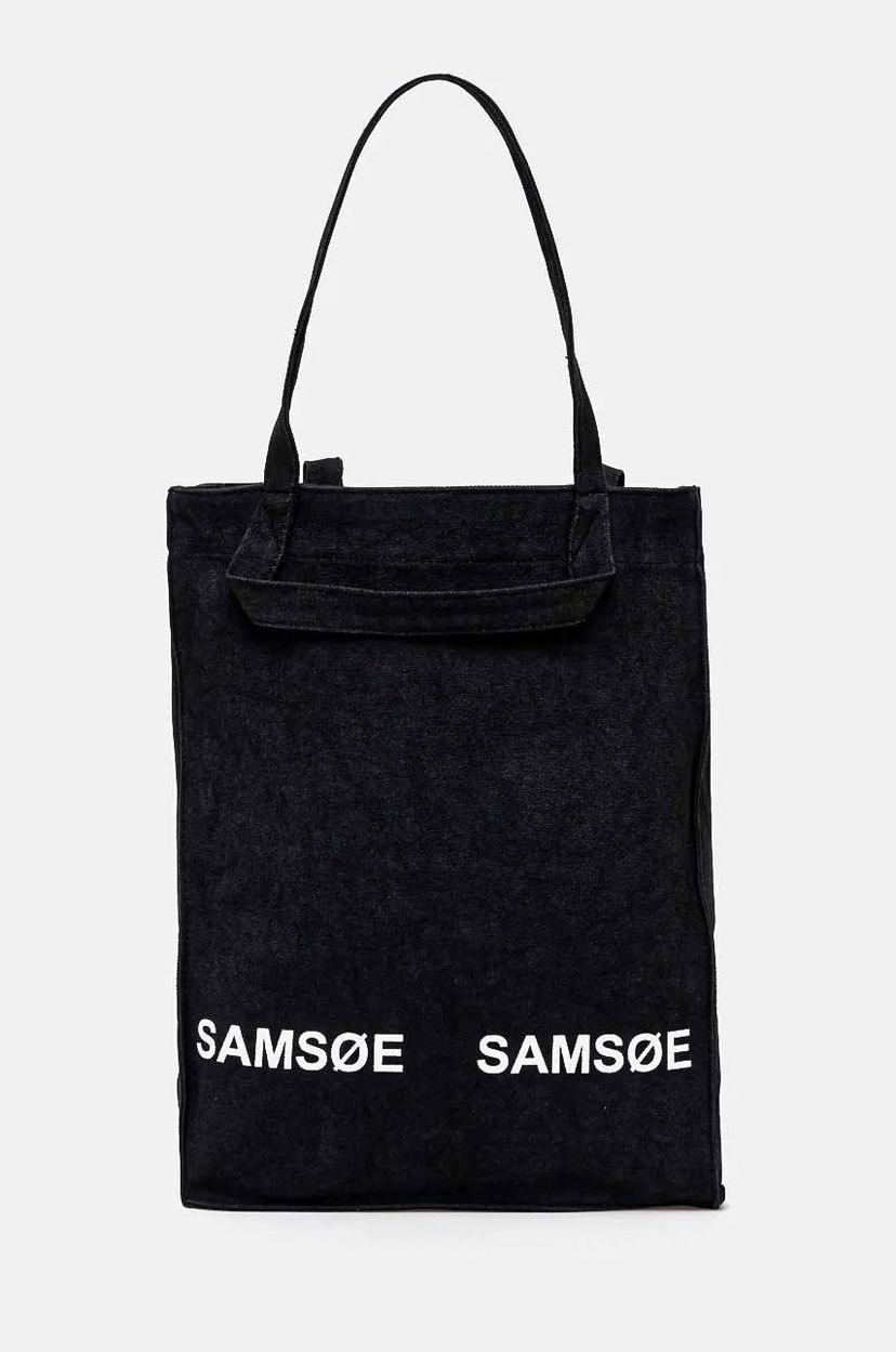 сумка-тоут Samsoe Samsoe Black Canvas Tote Bag чорний | U24300002