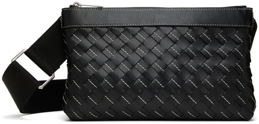 Сумка Bottega Veneta Convertible Intrecciato Leather Pouch чорний | 755933V3KI2