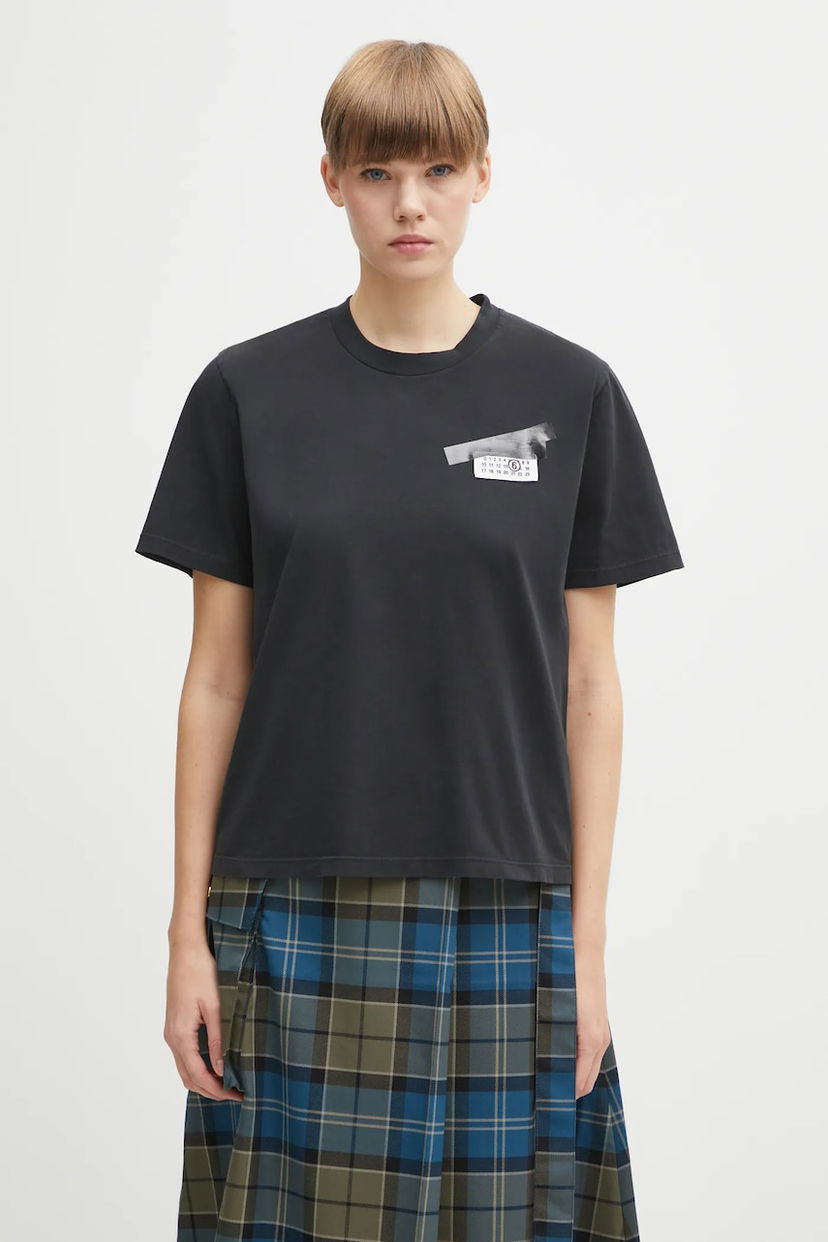Футболка Maison Margiela MM6 Maison Margiela Number Patch T-Shirt чорний | S62GD0210.M20115.900