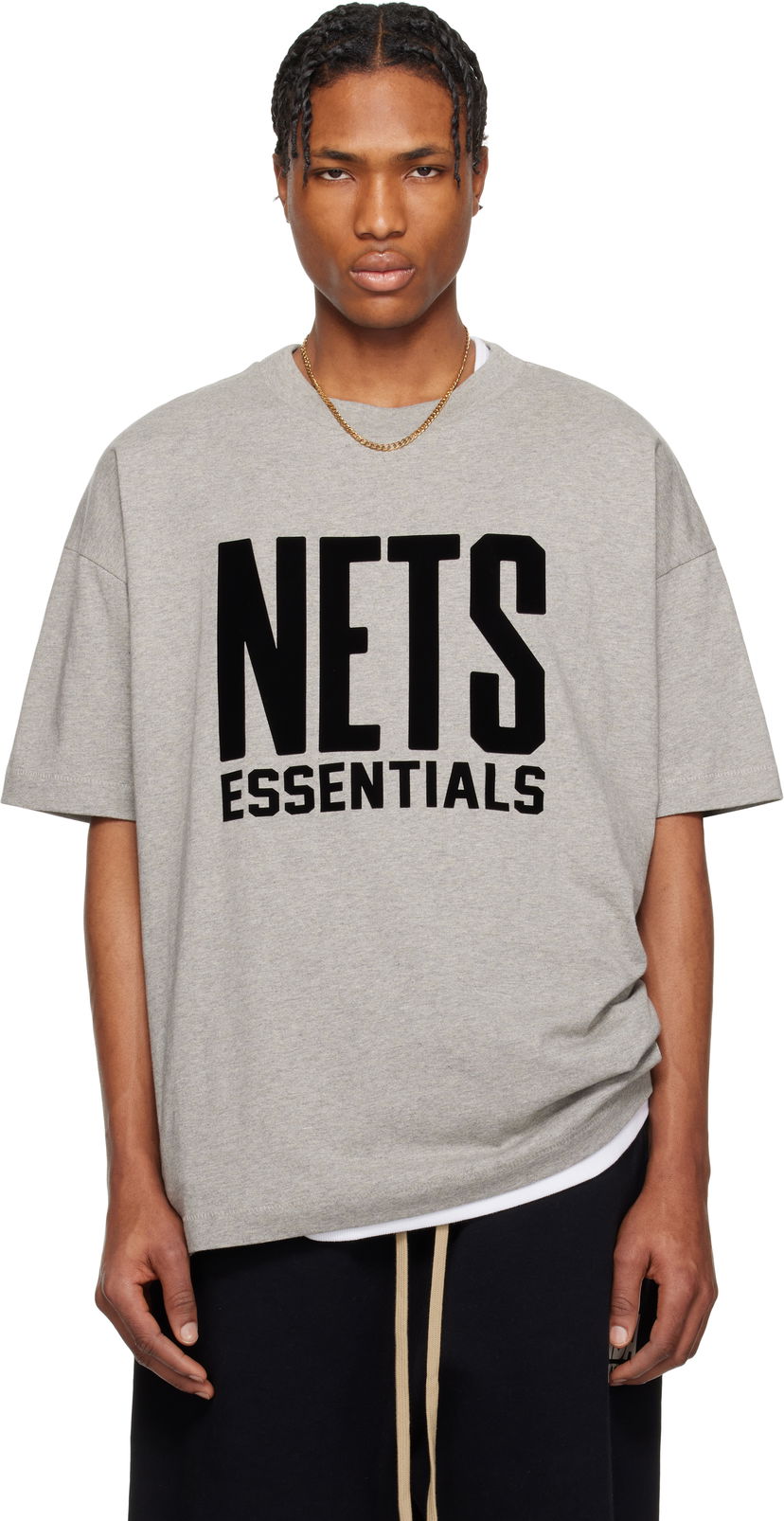 Футболка Fear of God Fear of God ESSENTIALS NBA Nets Short Sleeve T-Shirt Сірий | 125AL244105F