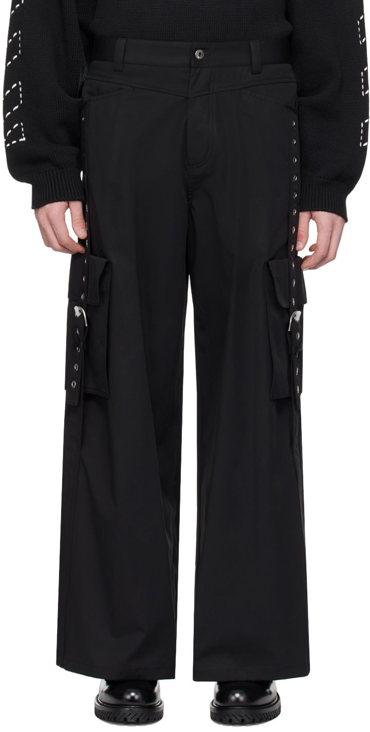 Штани карго Off-White Black Buckles Cargo Pants чорний | OMCF040S24FAB0011000
